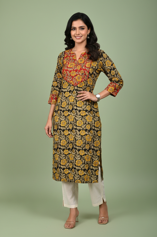 Kalamkari Floral Cotton Kurta