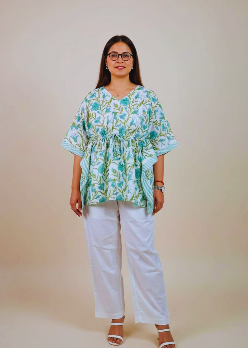 Flora Hand Block Printed Kaftan Co-ord Set