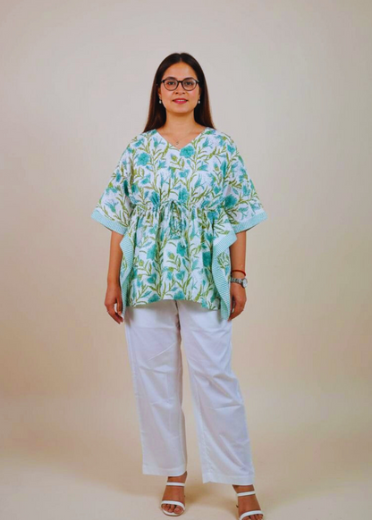 Flora Hand Block Printed Kaftan Co-ord Set