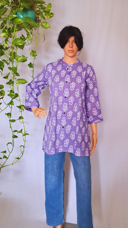 Floral Print Short Kurti