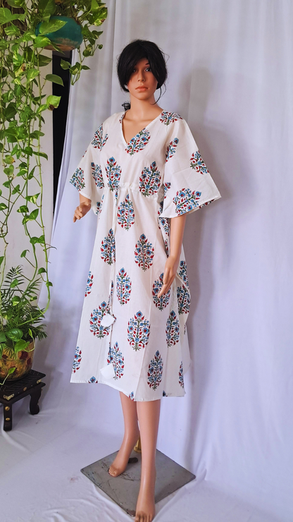 Block Printed Kaftan Dress
