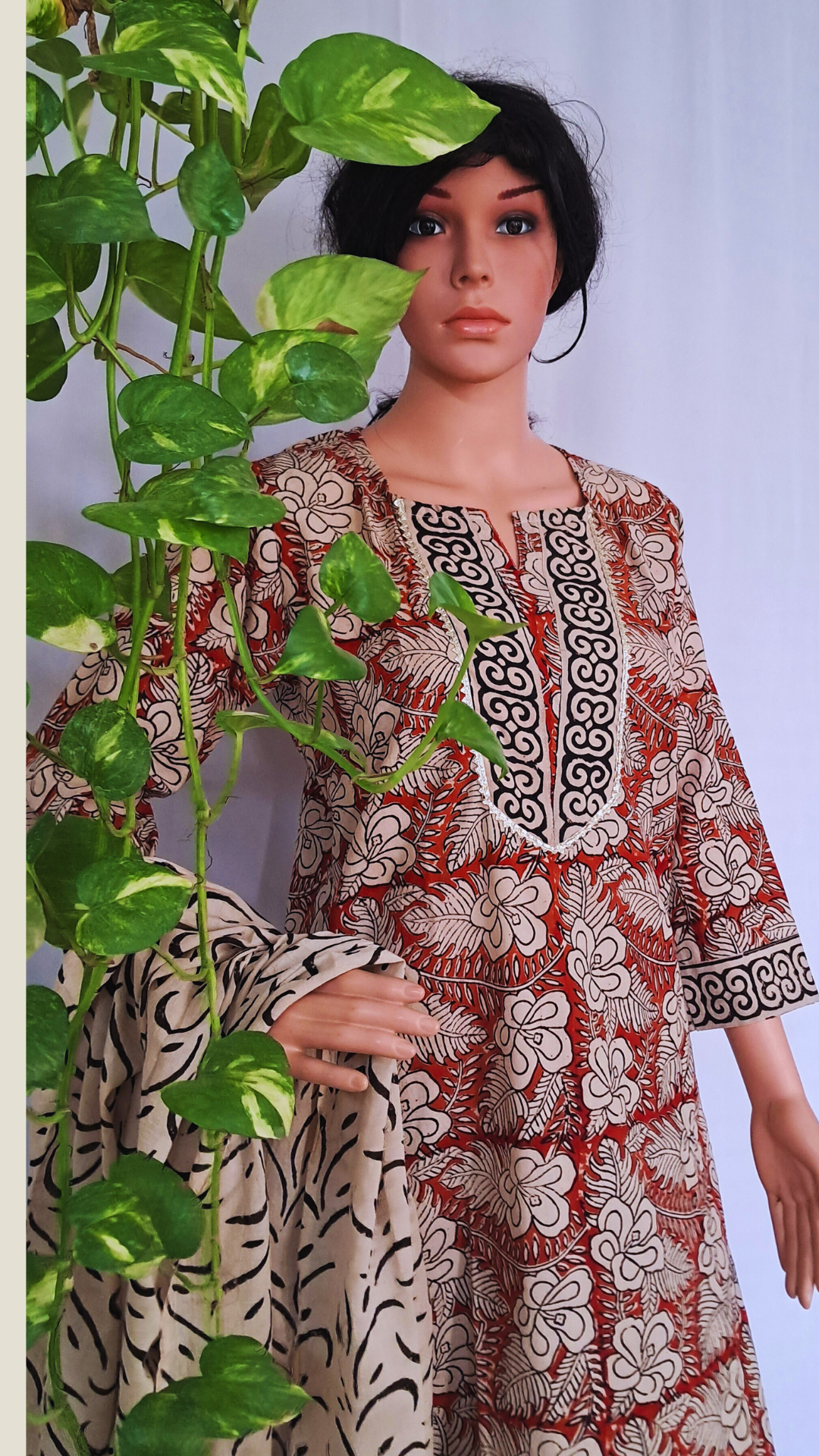 Hand Block Premium Cotton Kurta Pant & Dupatta Set