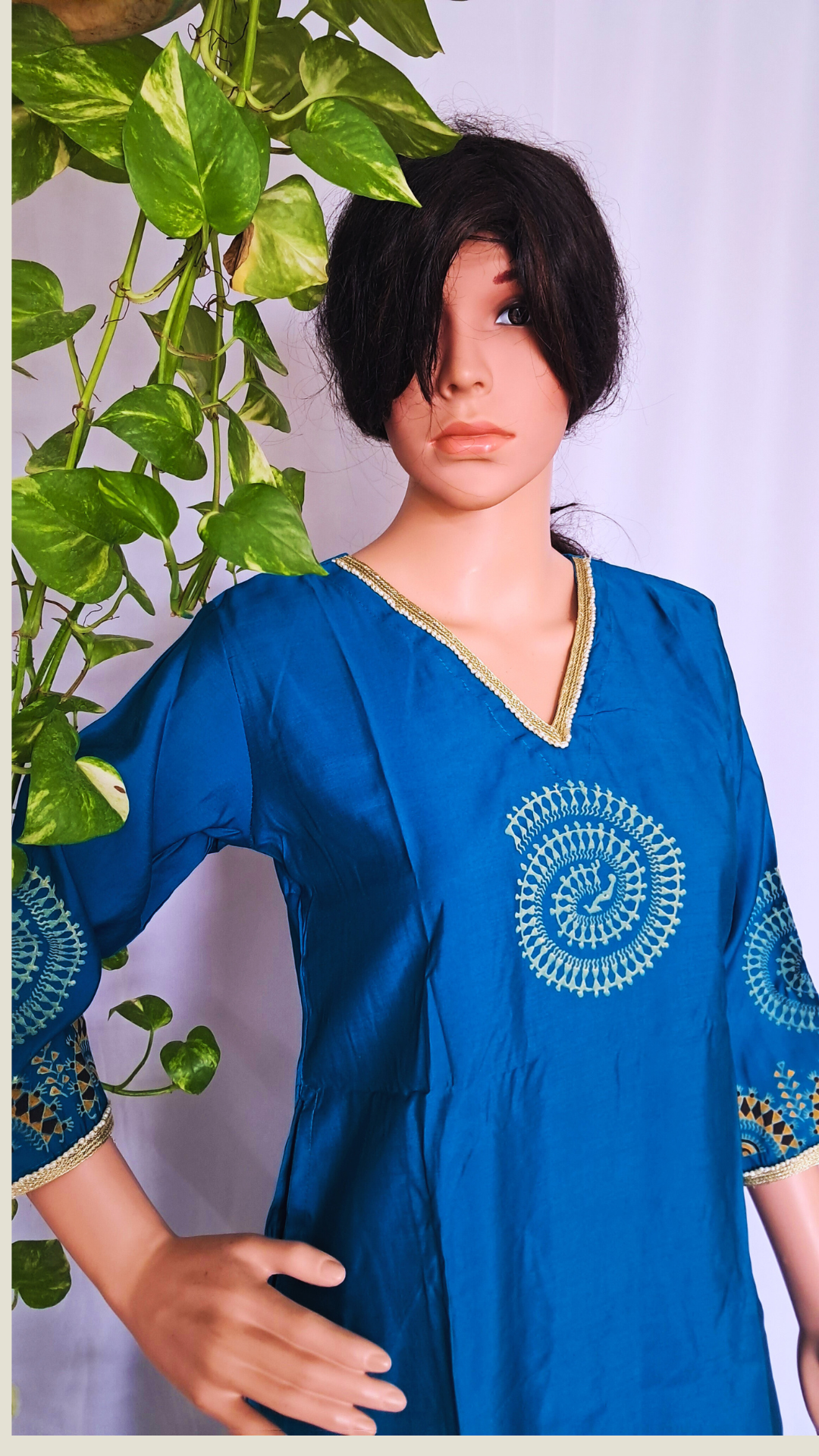 Blue Turquoise Muslin Kurta Pant Sets