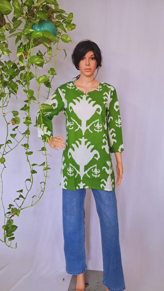 Green Short Kurti For Jeans