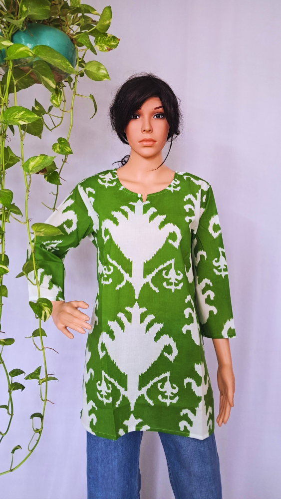 Green Short Kurti For Jeans