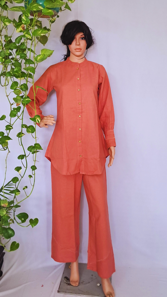 Peach Cotton Co-ord Set
