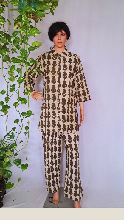 Green Paisely Cotton Co-ord Set