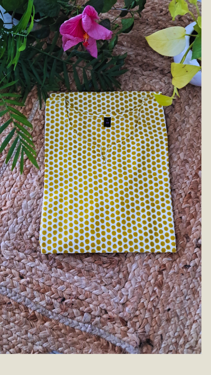 Yellow Polka Short Kurti