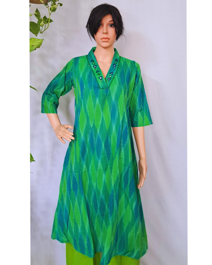 Ikat Patola Weaving Kurta Pants Set