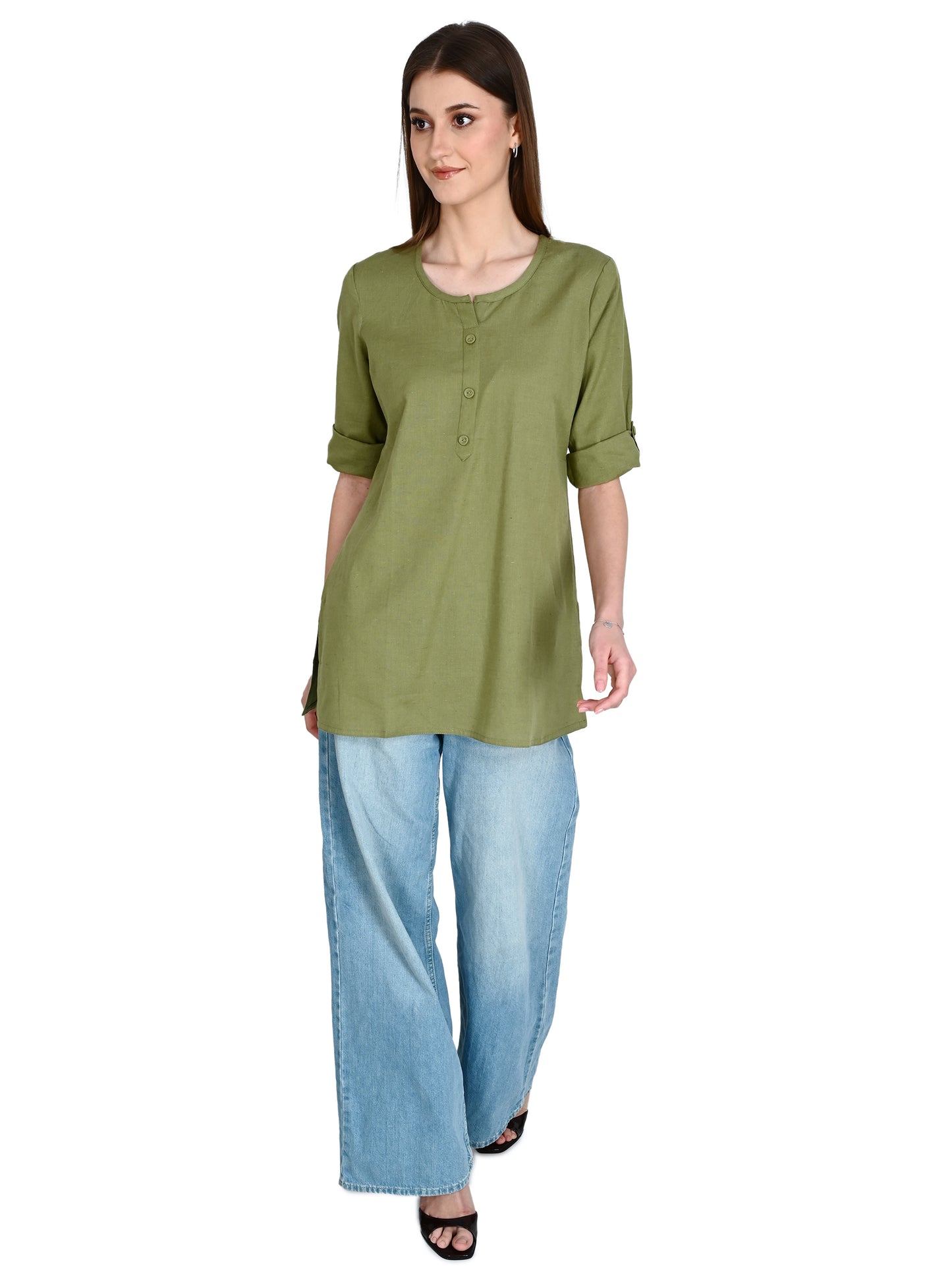 Cotton Plain Short Kurti for Women