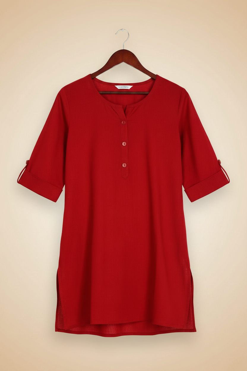 Cotton Plain Short Kurti for Women