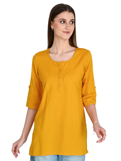 Cotton Plain Short Kurti for Women
