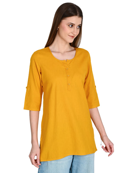 Cotton Plain Short Kurti for Women