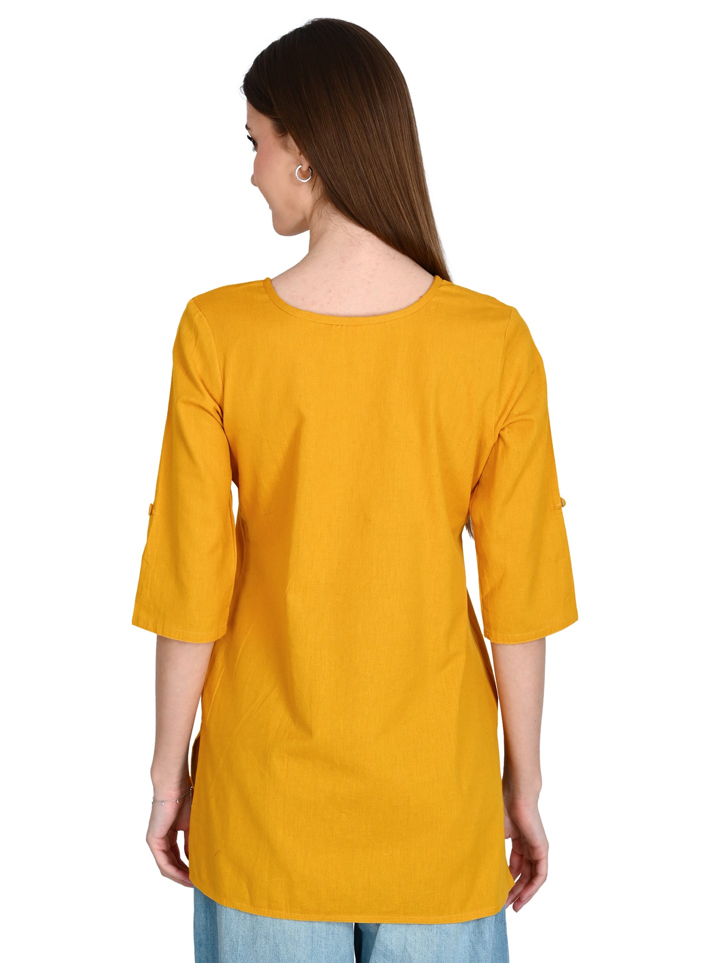 Cotton Plain Short Kurti for Women