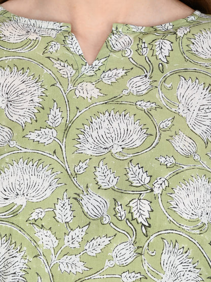 Green Short Kurti For Jeans