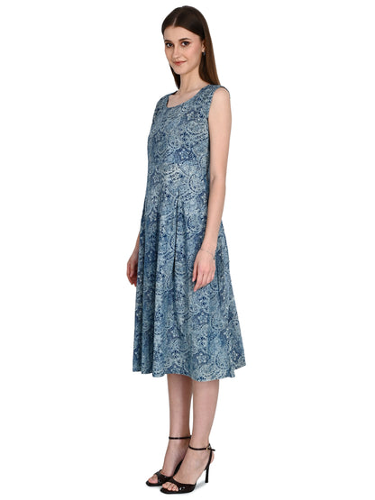 Box Pleated Cotton Dress