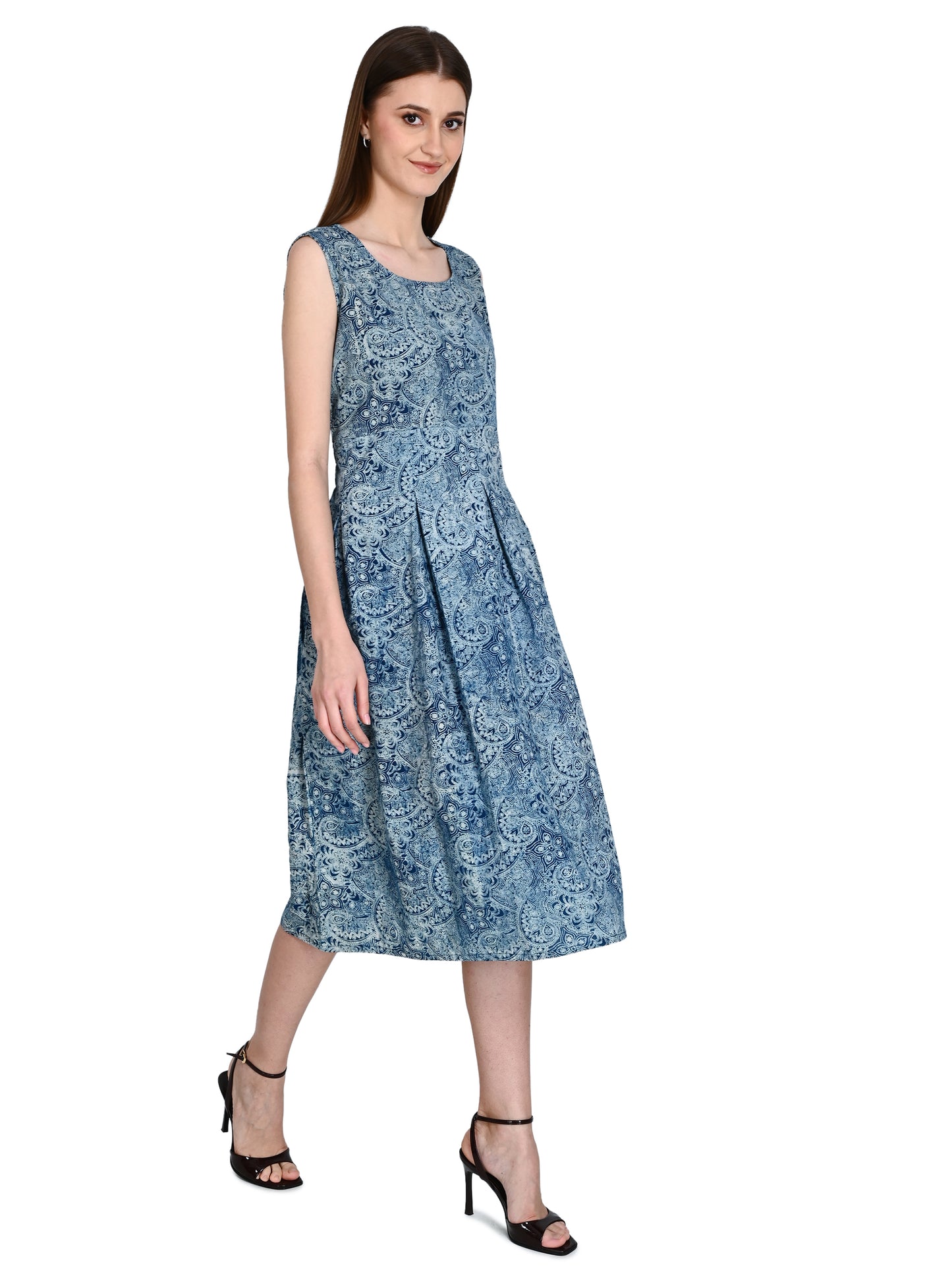 Box Pleated Cotton Dress