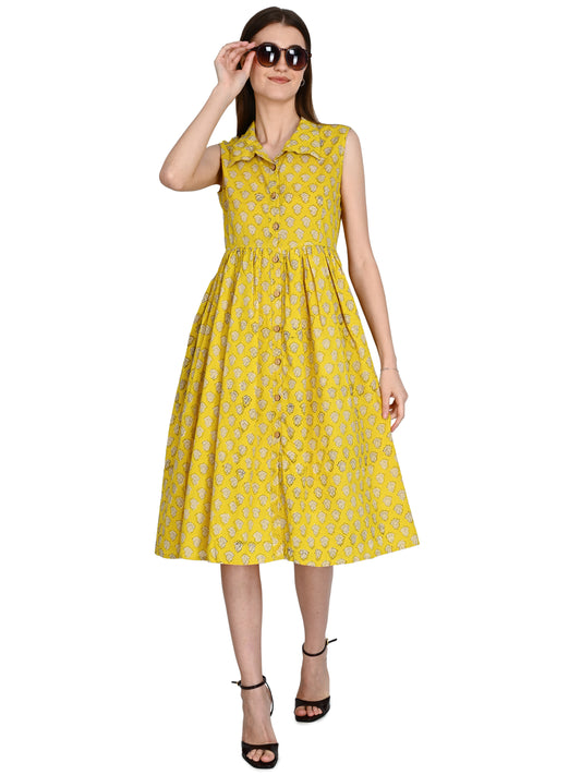Bagru Hand Block Cotton Dress