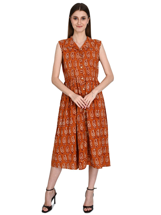 Bagru Hand Block Cotton Dress