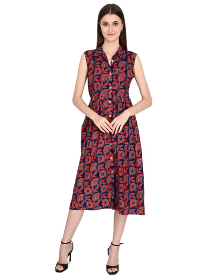 Bagru Hand Block Cotton Dress