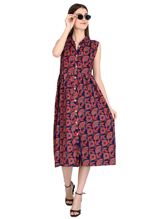 Bagru Hand Block Cotton Dress