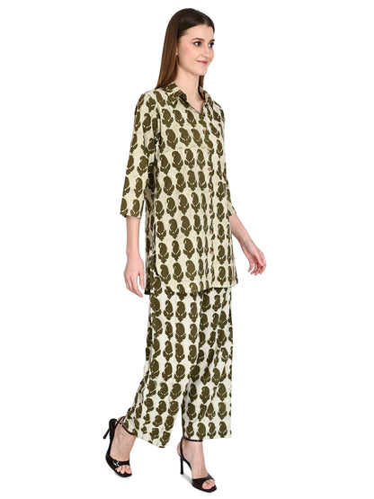 Green Paisely Cotton Co-ord Set