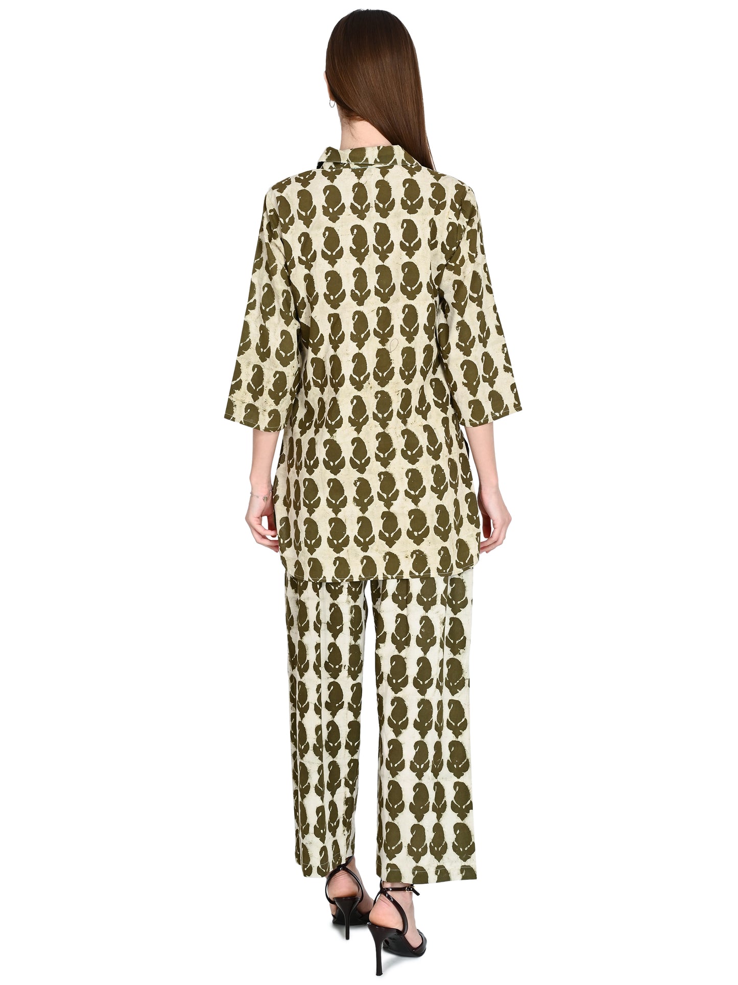 Green Paisely Cotton Co-ord Set