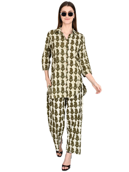 Green Paisely Cotton Co-ord Set