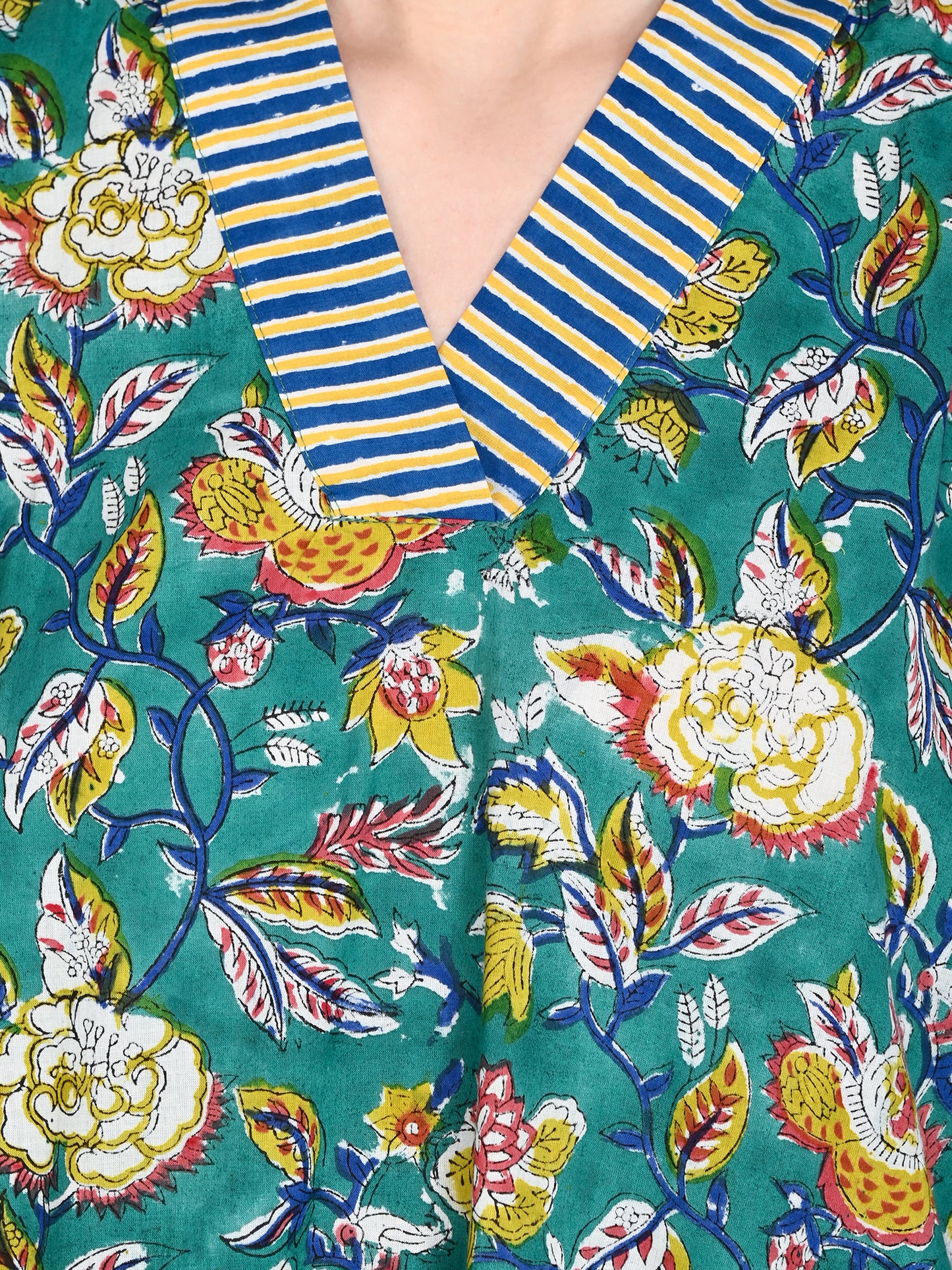 Green Floral Cotton Kurta Sets
