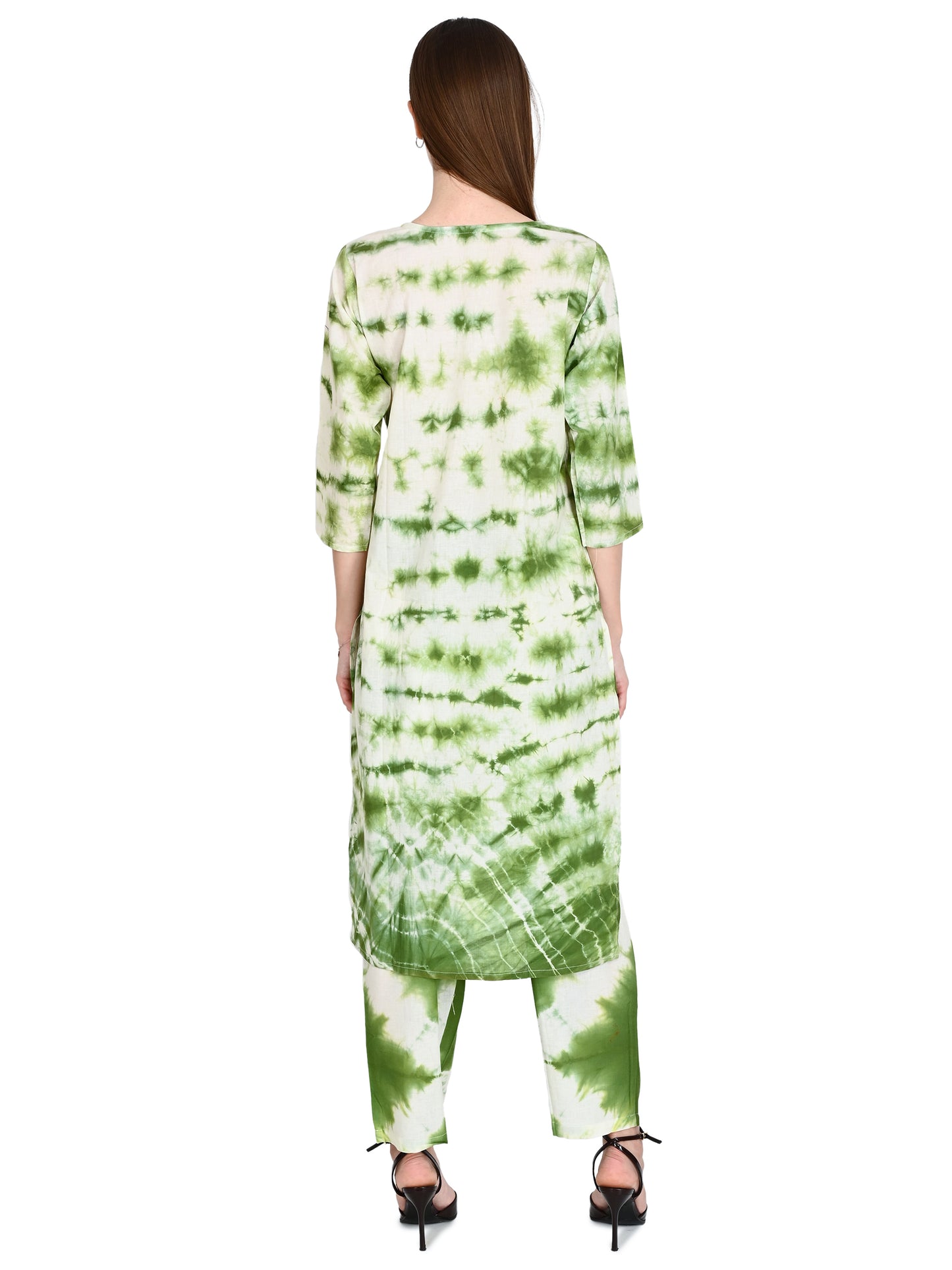 Green Premium Cotton Kurta Pant & Dupatta Set