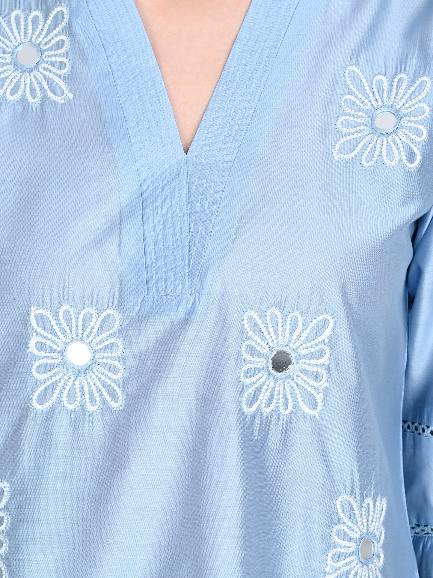 Silver Muslin Silk Co-ord Set