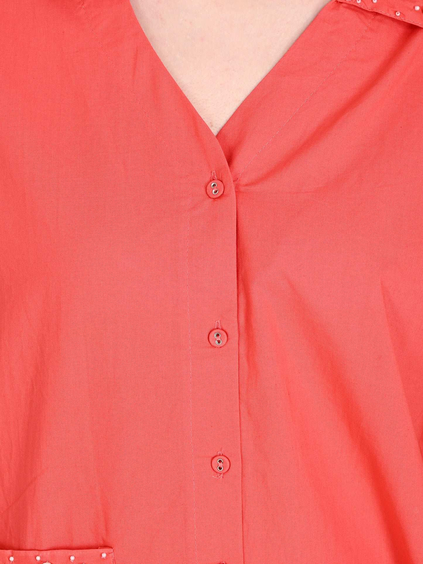 Coral Cotton Co-ord Set
