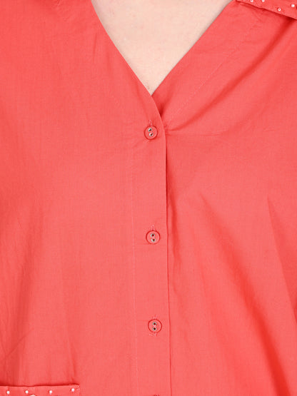 Coral Cotton Co-ord Set
