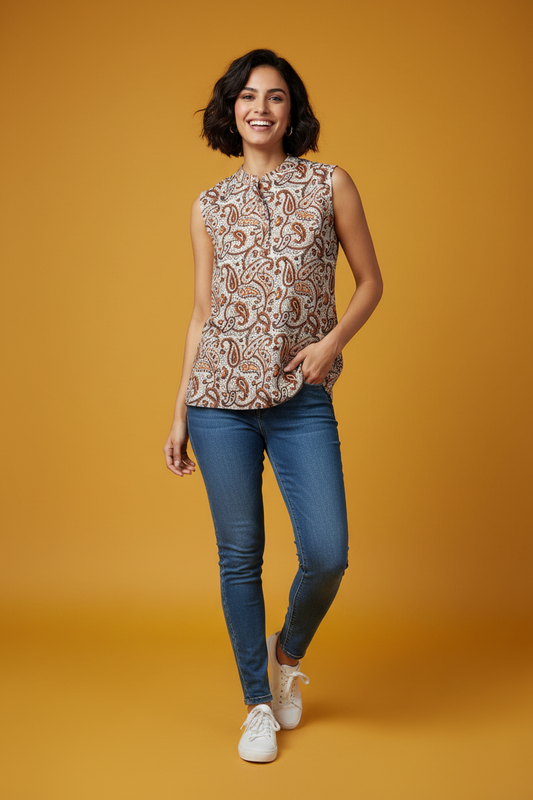 Maroon Cotton Short Kurti For Jeans