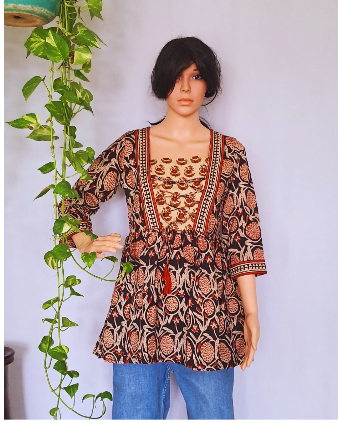 Pure Organic Cotton Frill Short Kurti