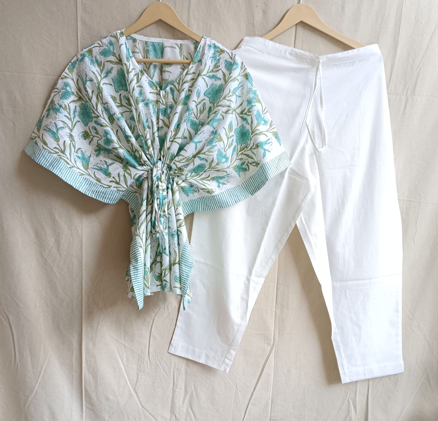 Flora Hand Block Printed Kaftan Co-ord Set