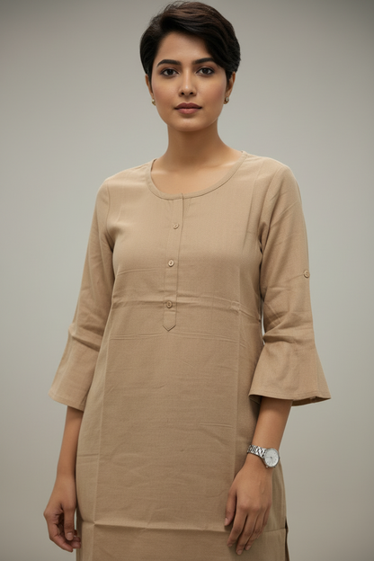 Cotton Plain Short Kurti for Women