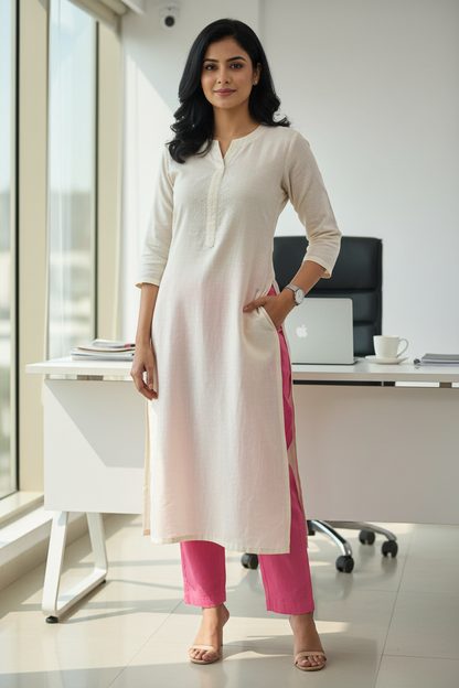 Everyday Rose Pink Cotton Pant For Women