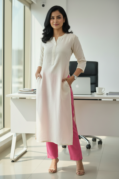 Everyday Rose Pink Cotton Pant For Women