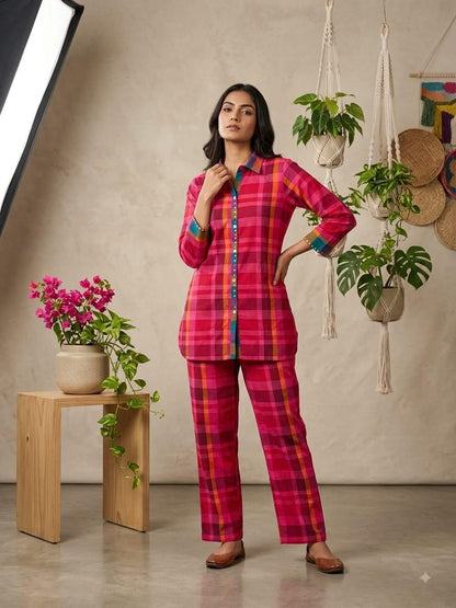 Madras Check Handloom Co-ord Set For Women