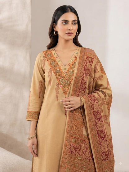 Flex Cotton Kalamkari Block Print Kurta, Pants & Dupatta Set