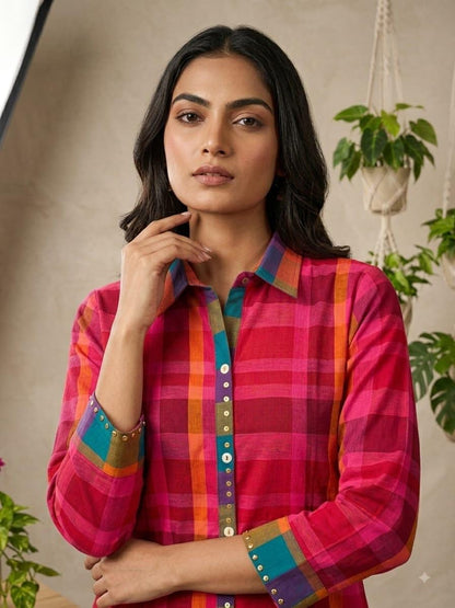 Madras Check Handloom Co-ord Set For Women
