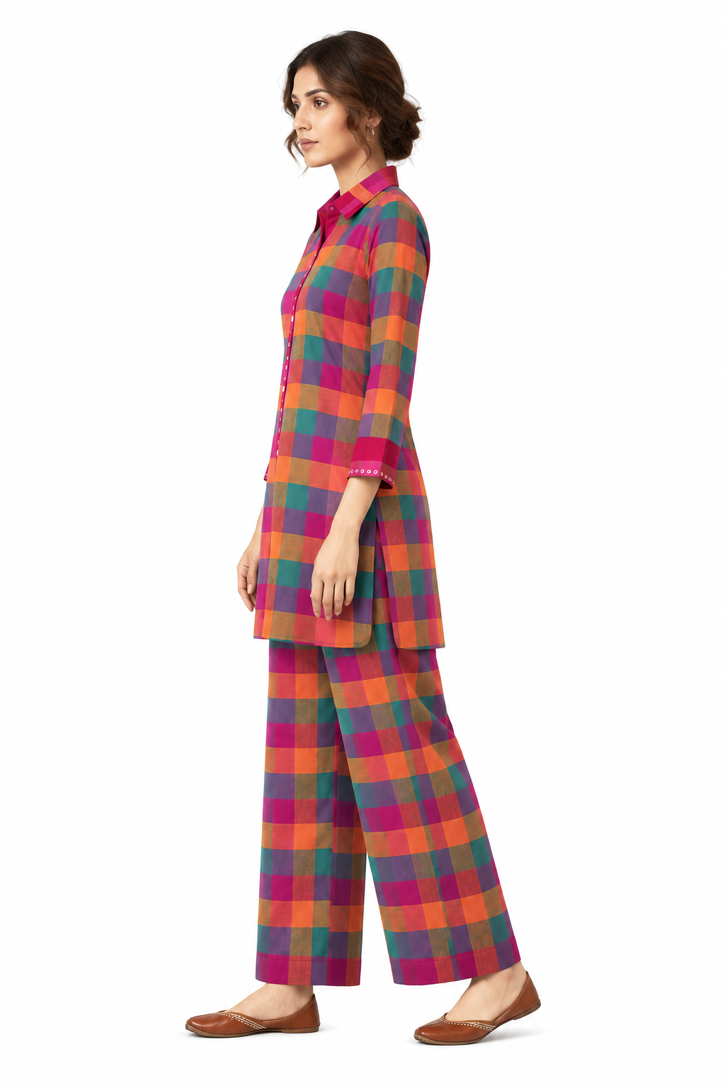 Madras Check Handloom Co-ord Set For Women