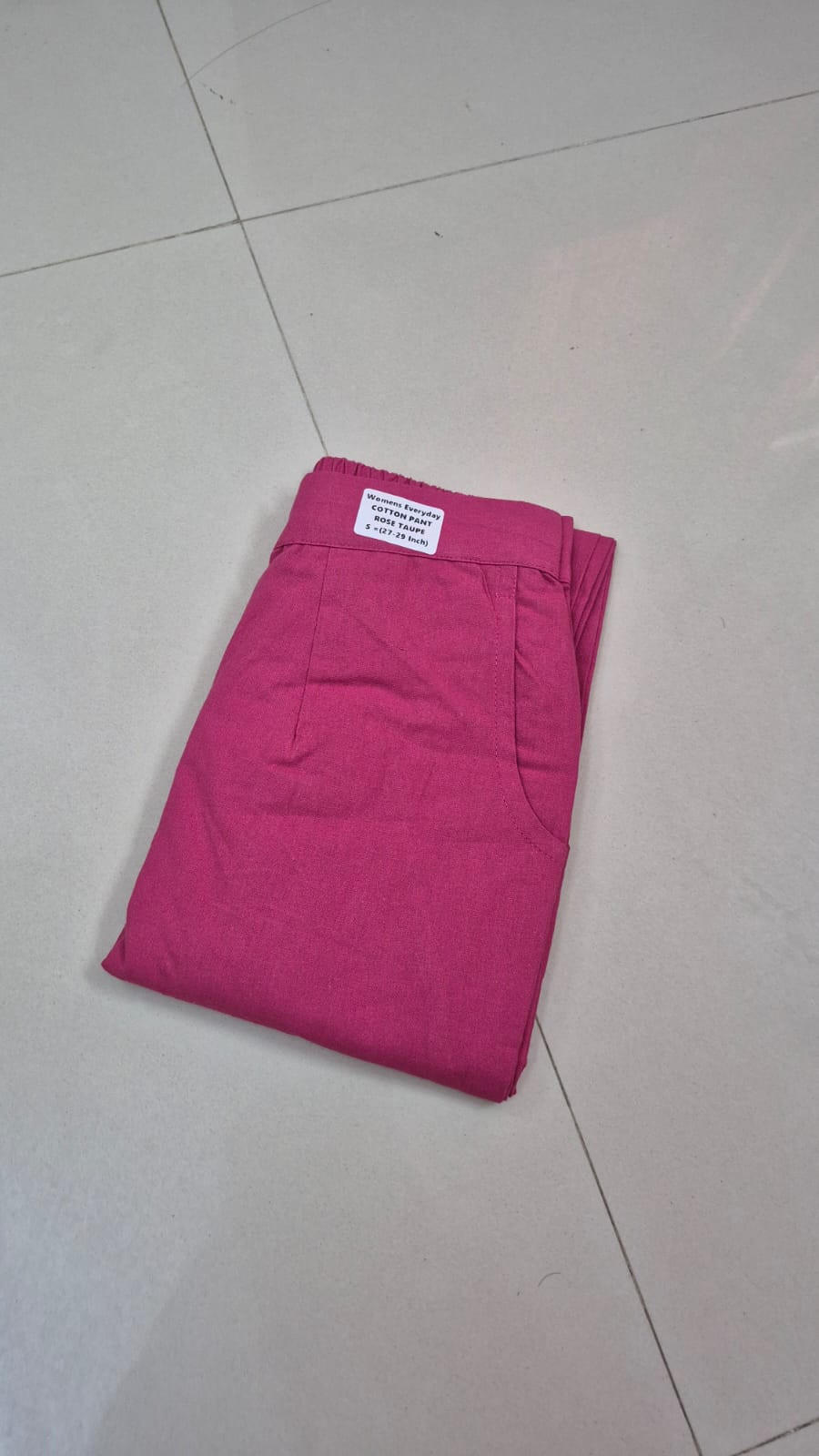 Everyday Rose Taupe Cotton Pant For Women
