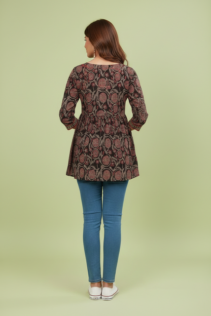 Pure Organic Cotton Frill Short Kurti