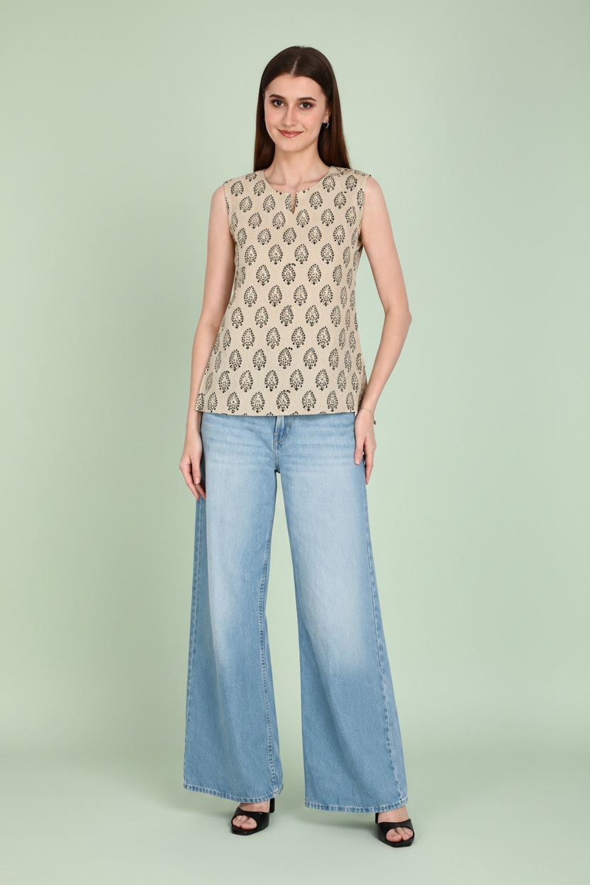 Cotton Short Kurti For Jeans