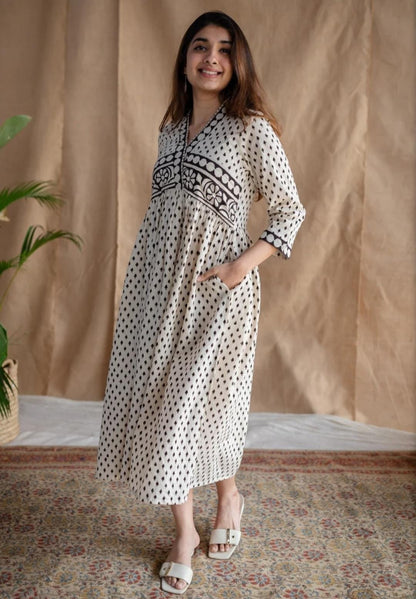 Milky Cotton Dress For Women