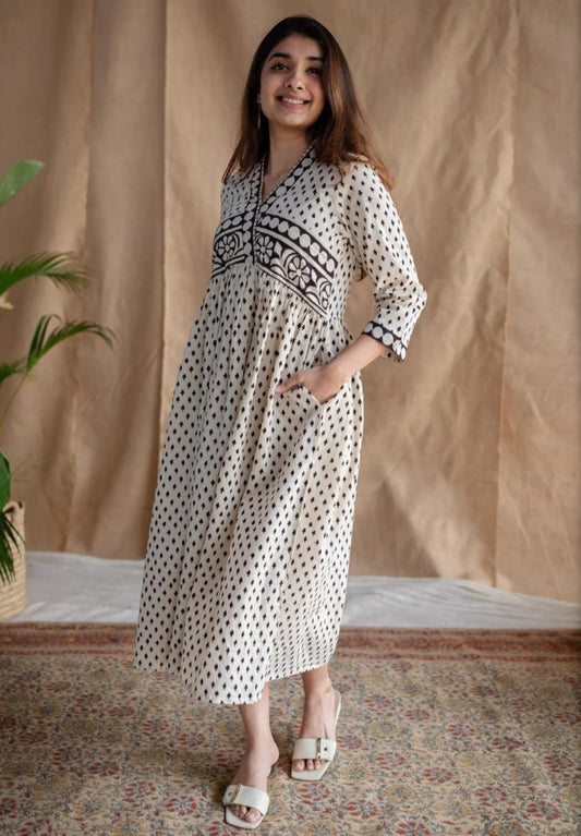 Milky Cotton Dress For Women