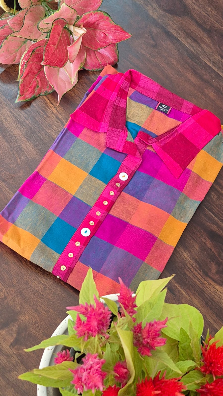 Madras Check Handloom Co-ord Set For Women