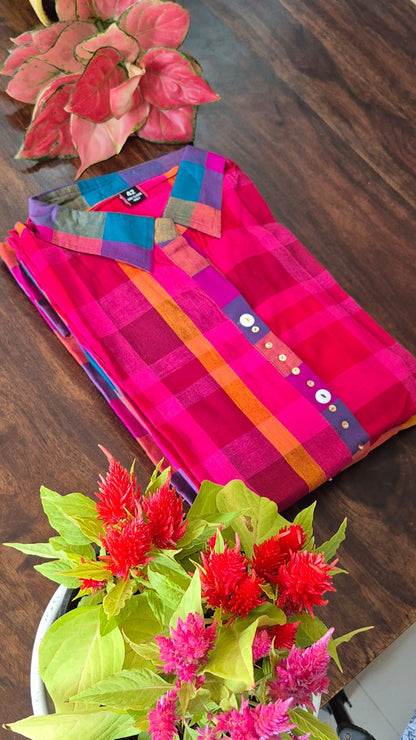 Madras Check Handloom Co-ord Set For Women
